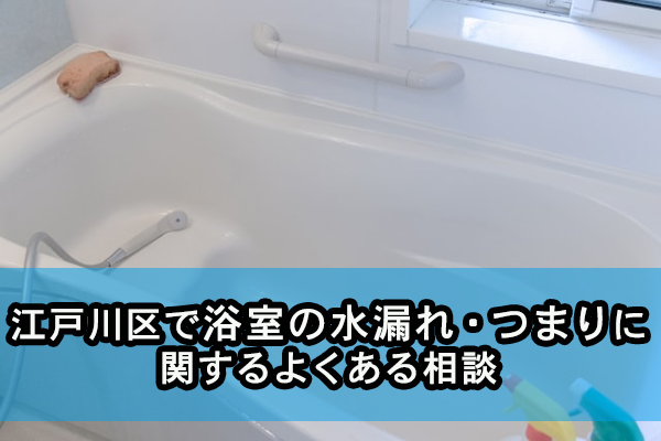 江戸川区で浴室の水漏れ・つまりに関するよくある相談