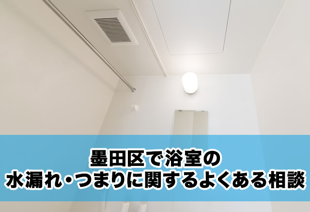 墨田区で浴室の水漏れ・つまりに関するよくある相談